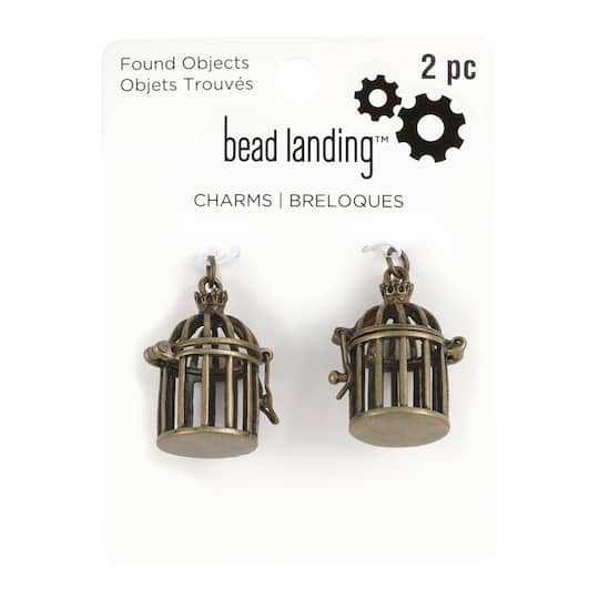 12 Packs: 2 ct. (24 total) Found Objects Bird Cage Charms by Bead Landing&#x2122;